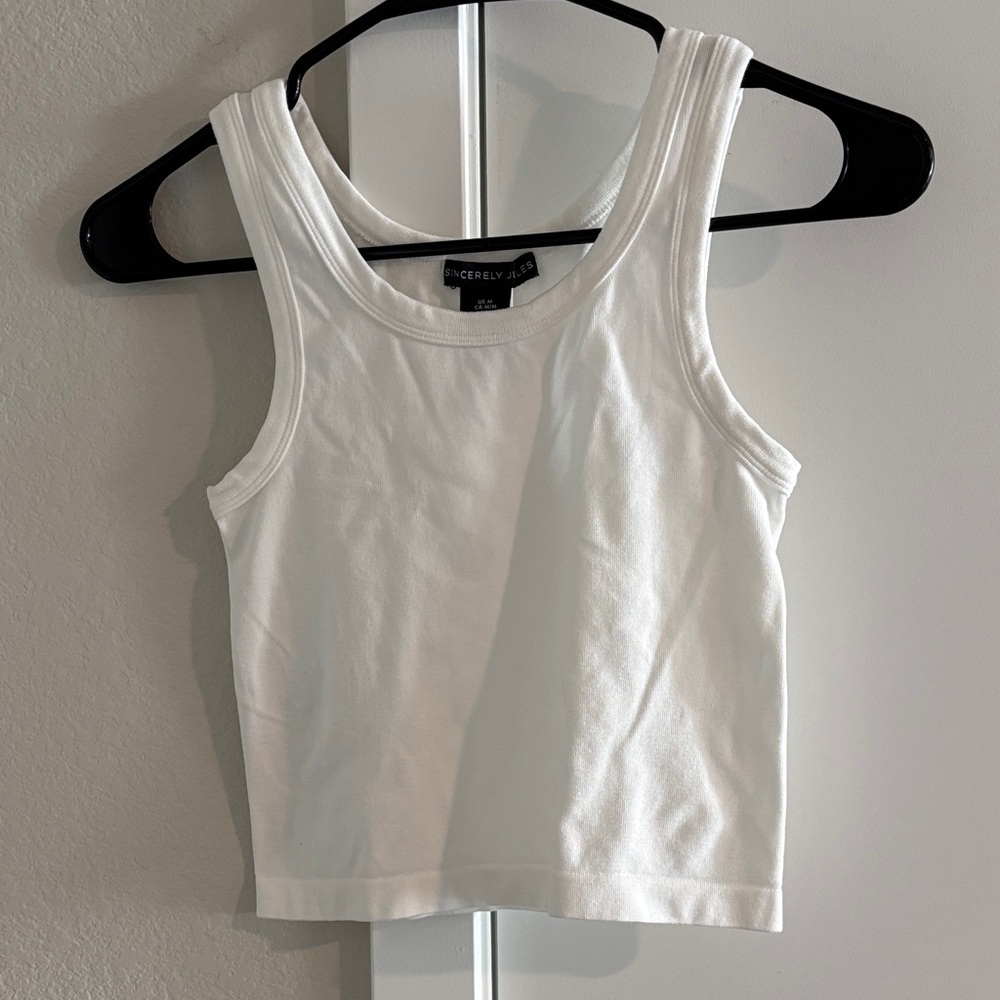 NWOT Sincerely Jules White Crop Tank